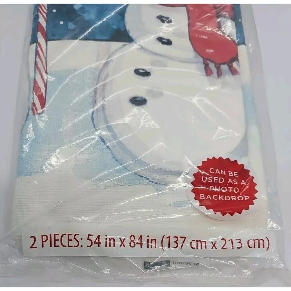 Let It Snow Snowman Christmas Paper Table Cover Use Photo Backdrop 54 × 84 Qty 3